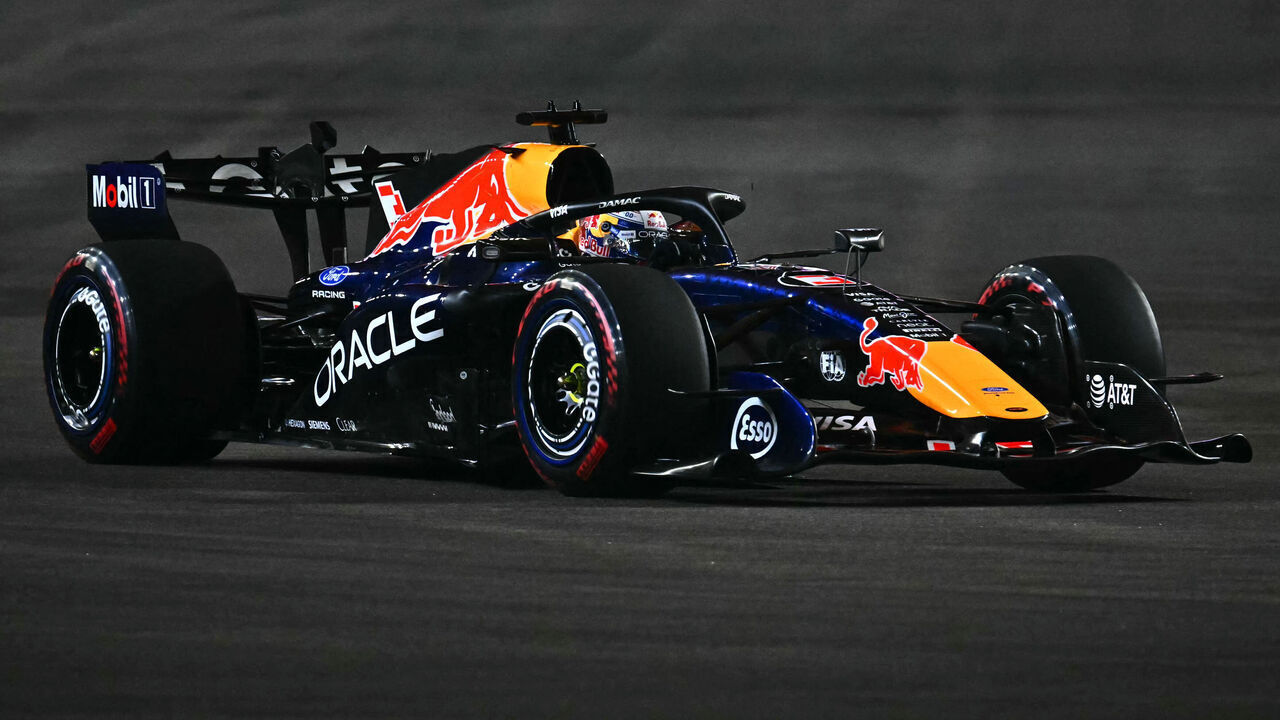 Red Bull Racing's Dutch driver Max Verstappen drives during the qualifying session ahead of the Formula One Singapore Grand Prix at the Marina Bay Street Circuit in Singapore on October 10, 2026.