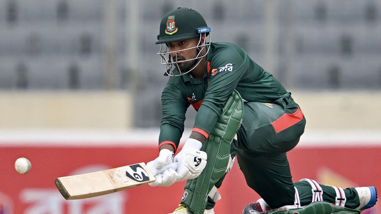 Bangladesh's Litton Das plays a shot during the third one-day international (ODI) cricket match between Bangladesh and Australia at the Sher-e-Bangla National Stadium in Dhaka on June 14, 2026.