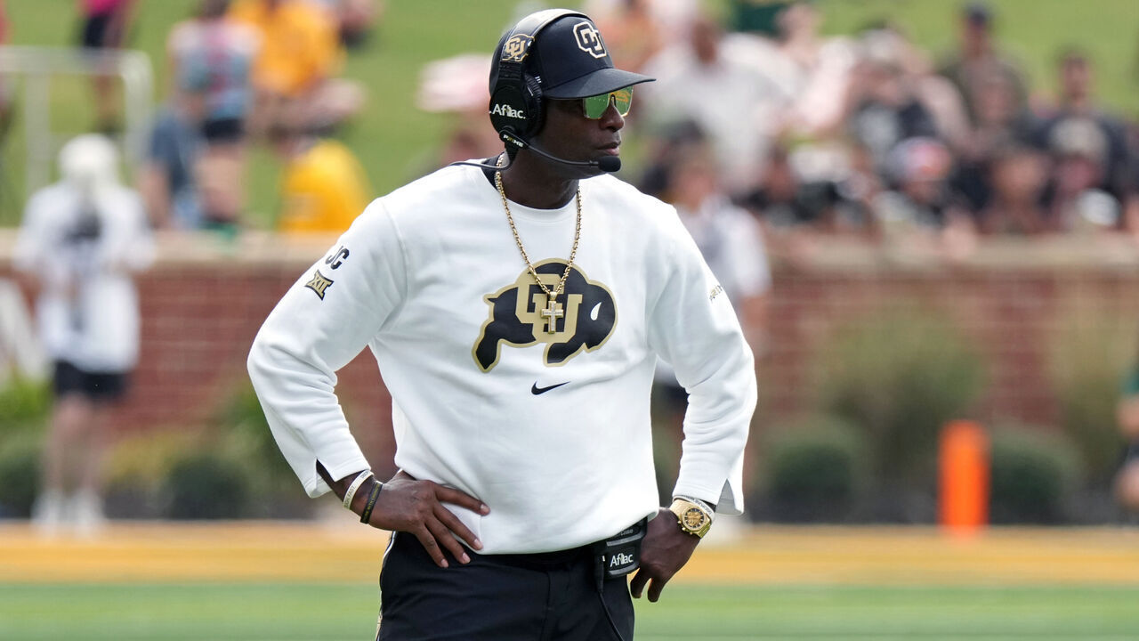 WACO, TEXAS - SEPTEMBER 26: Head Coach Deion Sanders of the Colorado Buffaloes observes the second half of play against the Baylor Bears at McLane Stadium on September 26, 2026 in Waco, Texas.