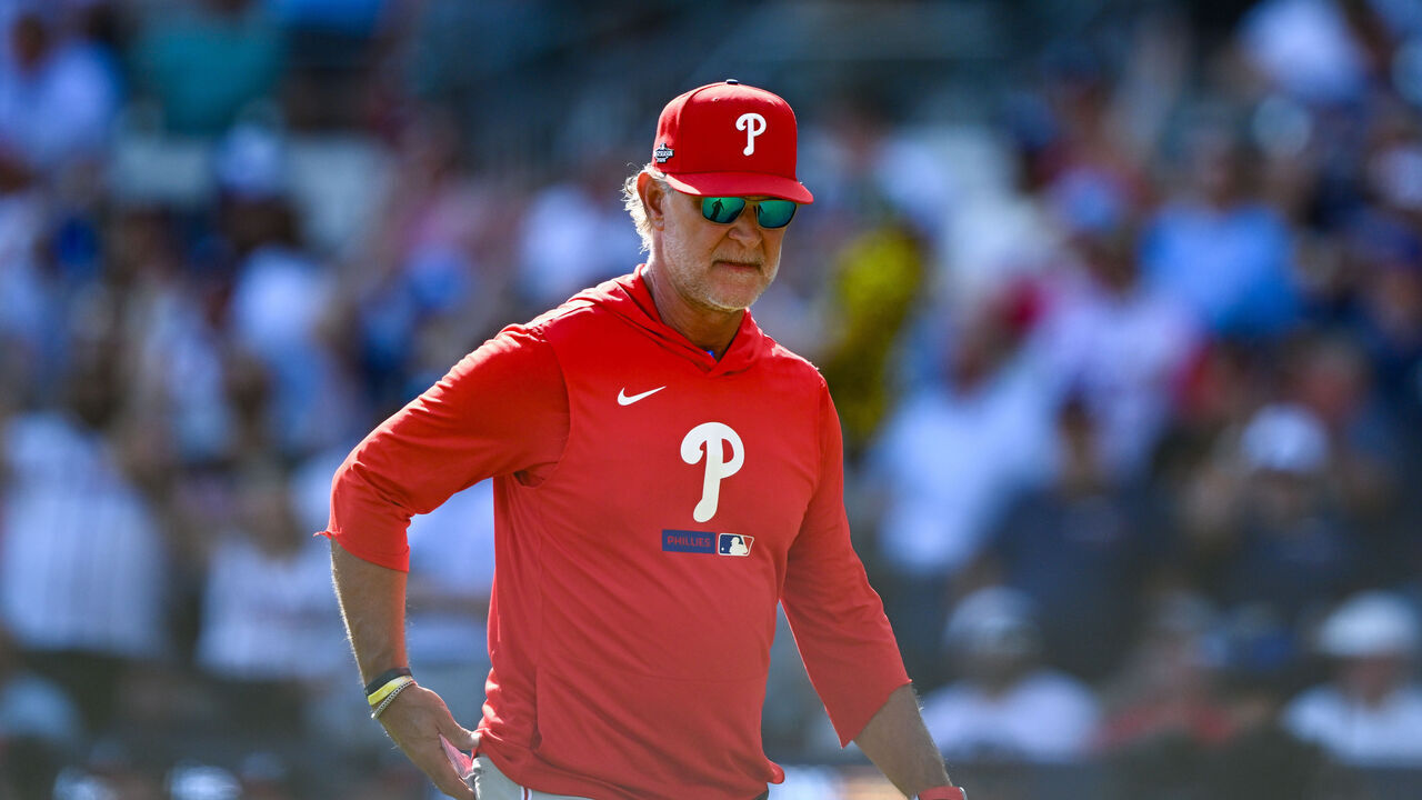ATLANTA, GA - SEPTEMBER 30: Philadelphia interim manager Don Mattingly (8) walks back to the dugout during the Philadelphia Phillies versus the Atlanta Braves in game 2 of the National League Wild Card Series on September 29th, 2026 at Truist Park in Atlanta, GA.