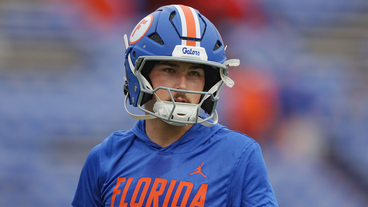 GAINESVILLE, FL - OCTOBER 10: Aaron Philo #12 of the Florida Gators looks on before the game between the Florida Gators and the South Carolina Gamecocks on October 10, 2026 at Steve Spurrier-Florida Field at Ben Hill Griffin Stadium in Gainesville, Fl.