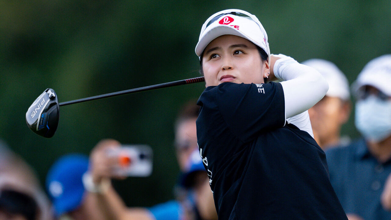 South Korea's Choi Hye-jin hits a shot during the Buick LPGA Shanghai golf tournament in Shanghai on October 17, 2026. / China OUT