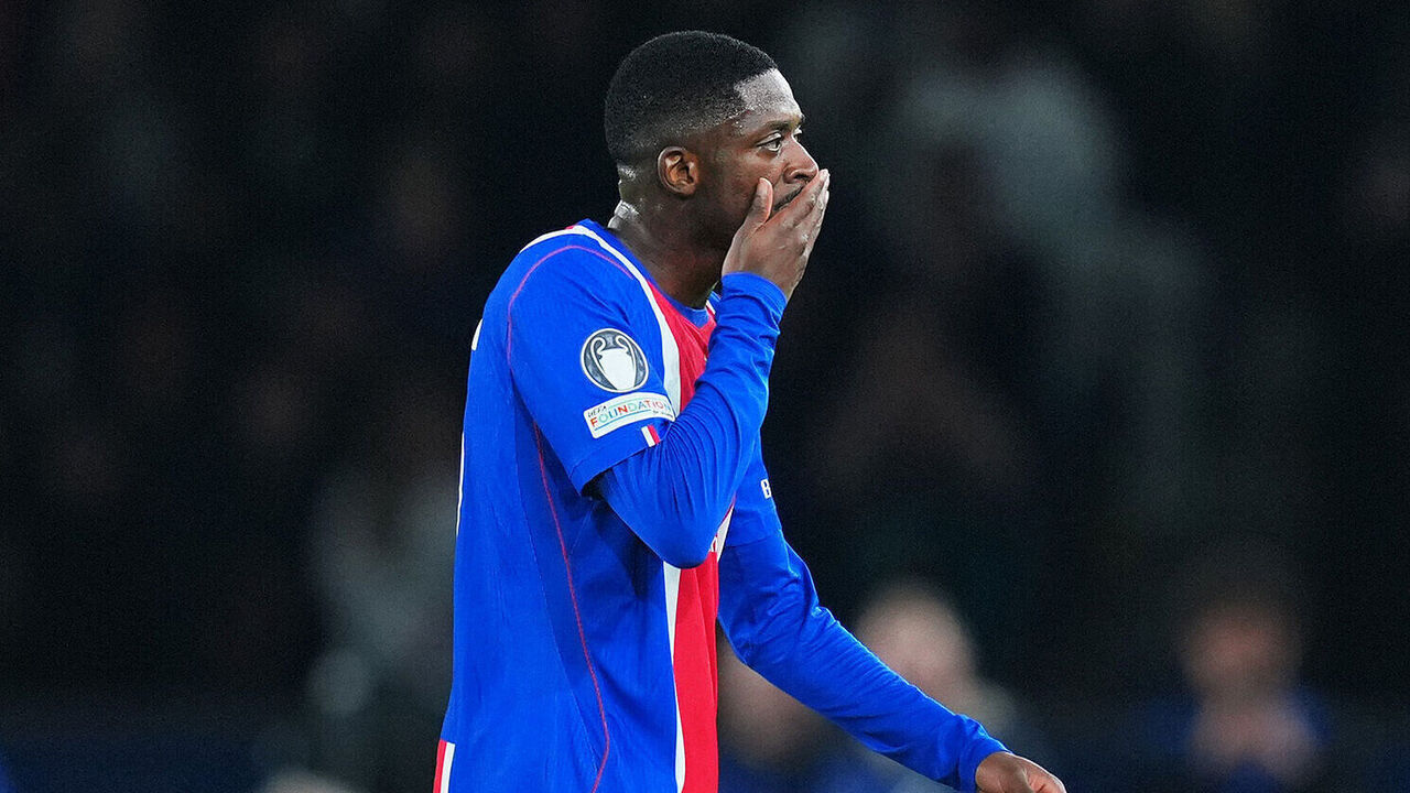 PARIS, FRANCE - OCTOBER 20: Ousmane Dembele of Paris Saint-Germain reacts as he is substituted off after sustaining an injury during the UEFA Champions League 2026/27 League Phase MD3 match between Paris Saint-Germain and FC Barcelona at Parc des Princes on October 20, 2026 in Paris, France.