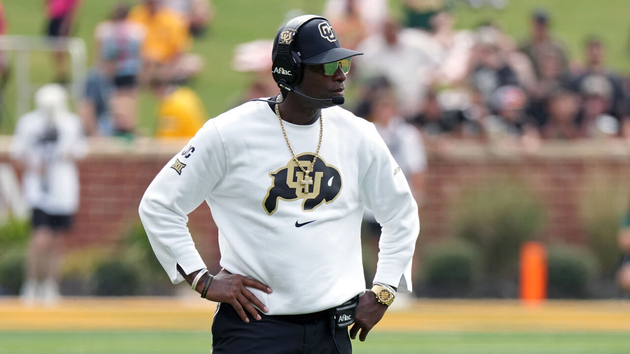 WACO, TEXAS - SEPTEMBER 26: Head Coach Deion Sanders of the Colorado Buffaloes observes the second half of play against the Baylor Bears at McLane Stadium on September 26, 2026 in Waco, Texas.