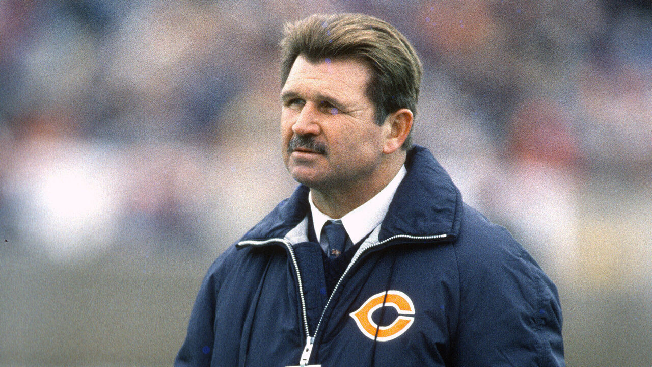 CHICAGO, IL - CIRCA 1986: Head Coach Mike Ditka of the Chicago Bears looks on during an NFL football game circa 1986 at Soldier Field in Chicago, Illinois. Ditka was the head coach of the Bears from 1982-92.