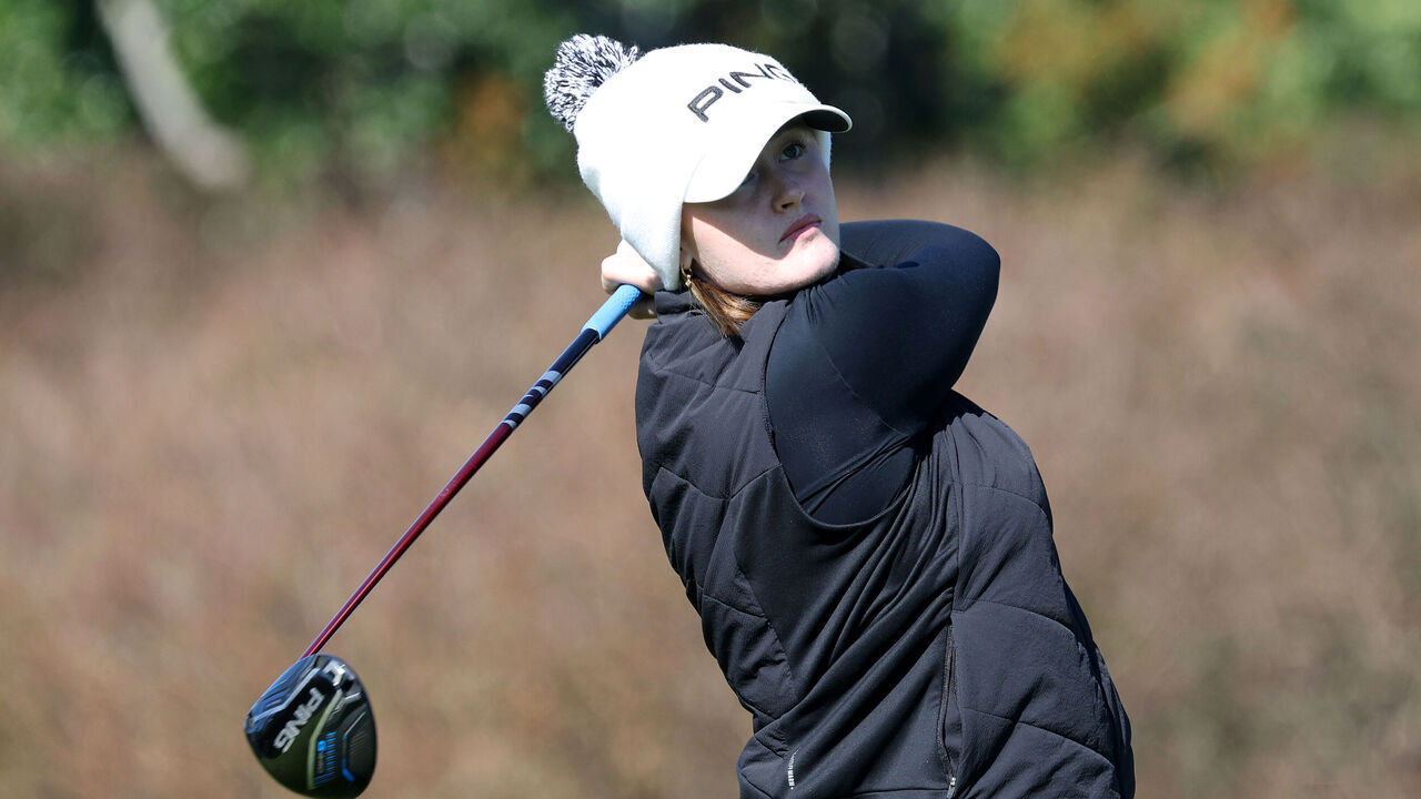 HAENAM, SOUTH KOREA - OCTOBER 22: Karis Davidson of Australia plays a shot from the sixth tee during the first round of the BMW Ladies Championship 2026 at Pine Beach Golf Links on October 22, 2026 in Haenam, South Korea.