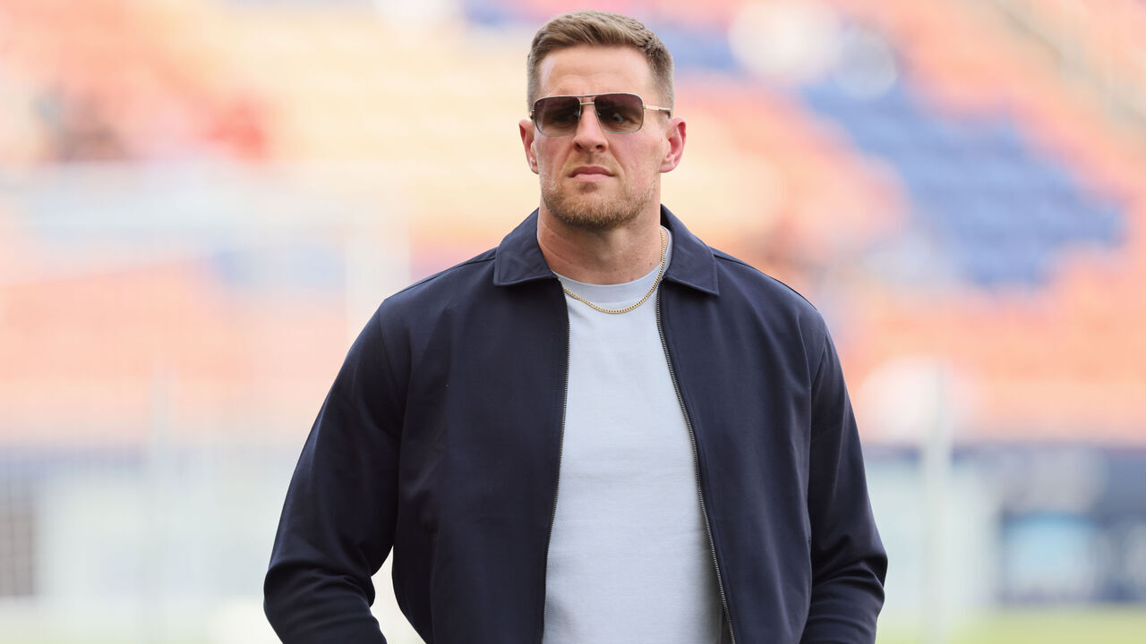 SANDY, UT - JULY 15: Former NFL great and Minority team owner of the Burnley FC J. J. Watt watches his team take the field for warm-up before their International Friendly match against Real Salt Lake at America First Field on July 15, 2026 in Sandy, Utah.