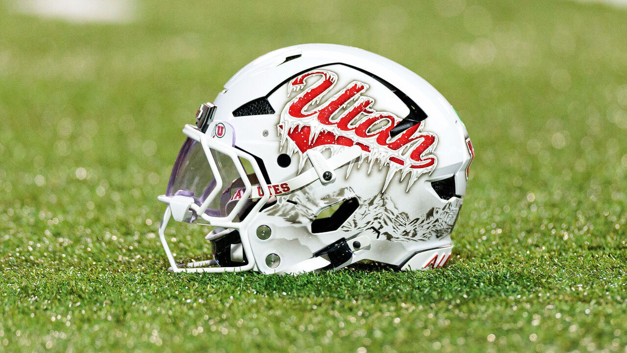 BOULDER, COLORADO - OCTOBER 17: A detailed view of a hand painted Utah Utes helmet during the game against the Colorado Buffaloes at Folsom Field on October 17, 2026 in Boulder, Colorado.