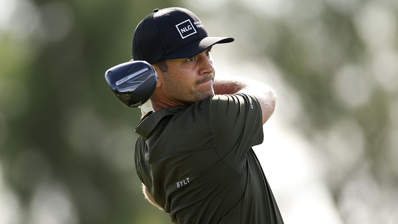 SOUTHAMPTON, BERMUDA - OCTOBER 23: Chandler Blanchet of the United States hits a tee shot on the seventh hole during the second round of the Butterfield Bermuda Championship 2026 at Port Royal Golf Course on October 23, 2026 in Southampton, Bermuda.