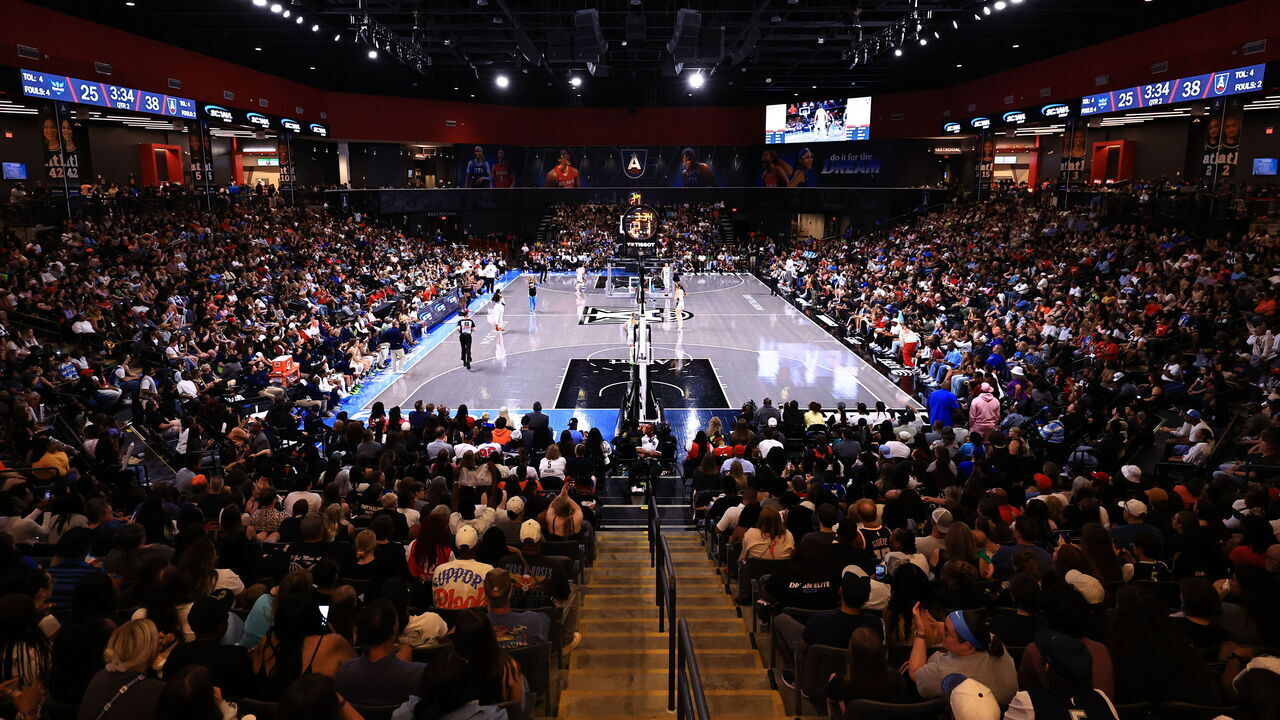 ATLANTA, GA - MAY 22: Overall view of Gateway Center Arena during the Dallas Wings game against the Atlanta Dream on May 22, 2026 at Gateway Center Arena at College Park in Atlanta, Georgia. Mandatory Copyright Notice: Copyright 2026 NBAE