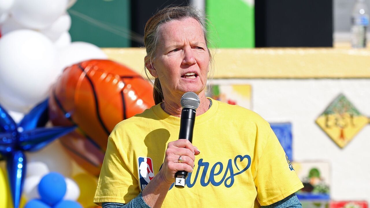 OAKLAND, CALIFORNIA - FEBRUARY 14: Kathy Behrens, President, Social Responsibility & Player Programs, NBA attends Stephen & Ayesha Curry's Eat. Learn. Play. Leads 2025 NBA All-Star Day of Service at East Oakland Pride Elementary School on February 14, 2025 in Oakland, California.