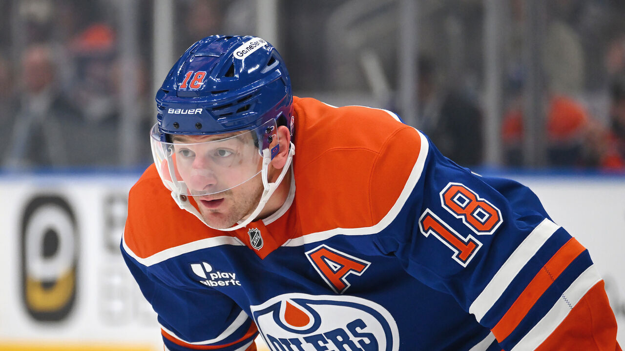 EDMONTON, CANADA - OCTOBER 24: Zach Hyman #18 of the Edmonton Oilers in action during the game against the Toronto Maple Leafs at Rogers Place on October 24, 2026, in Edmonton, Alberta, Canada.