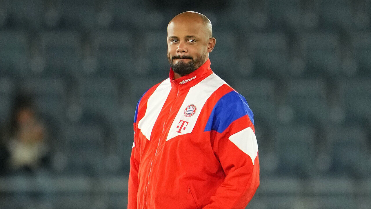 STAVANGER, NORWAY - OCTOBER 13: Vincent Kompany, Manager of FC Bayern Munich, looks on before the UEFA Champions League 2026/27 League Phase MD2 match between Viking FK and FC Bayern München at Viking Stadion on October 13, 2026 in Stavanger, Norway.