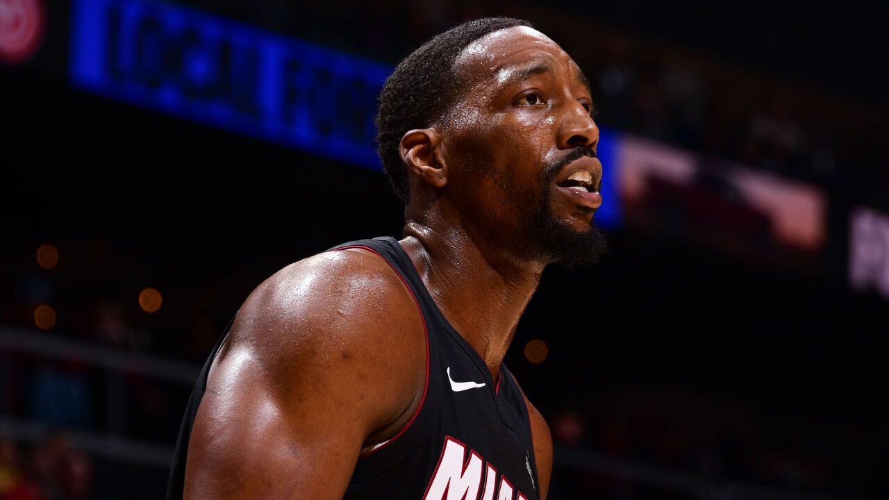 ATLANTA, GA - OCTOBER 28: Bam Adebayo #13 of the Miami Heat looks on during the game against the Atlanta Hawks on October 28, 2026 at State Farm Arena in Atlanta, Georgia. NOTE TO USER: User expressly acknowledges and agrees that, by downloading and/or using this Photograph, user is consenting to the terms and conditions of the Getty Images License Agreement. Mandatory Copyright Notice: Copyright 2026 NBAE