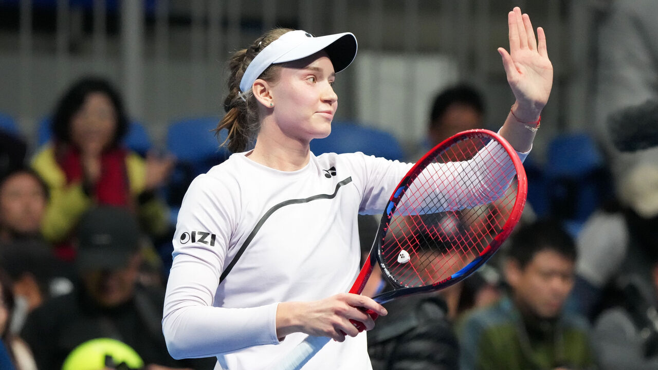 TOKYO, JAPAN - OCTOBER 29: Elena Rybakina of Kazakhstan celebrates winning during her round of 16 singles match against Yulia Putintseva of Kazakhstan on day four of Toray Pan Pacific Open at Ariake Tennis Forest Park on October 29, 2026 in Tokyo, Japan.