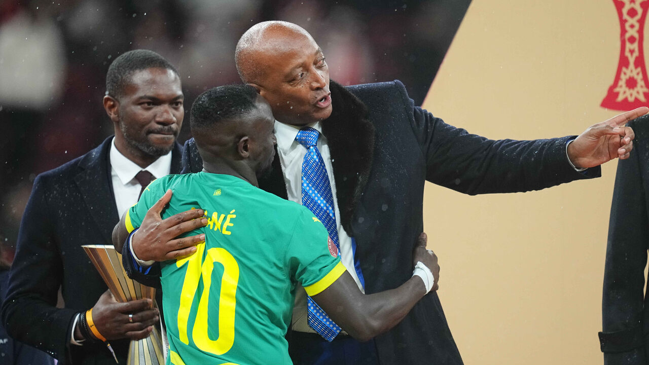 Sadio Mane of Senegal Patrice Motsepe gestures during the AFCON final between Morocco and Senegal at Complexe Sportif Prince Moulay Abdellah, Rabat, Morocco on January 19, 2026.