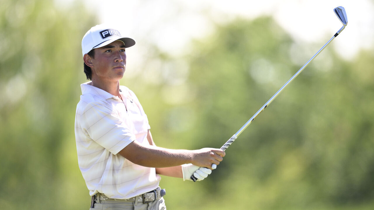 PUERTO VALLARTA, MEXICO - OCTOBER 30: Kihei Akina of the United States plays his shot from the 17th tee during the second round of the VidantaWorld Mexico Open 2026 at Vidanta Vallarta on October 30, 2026 in Puerto Vallarta, Mexico.
