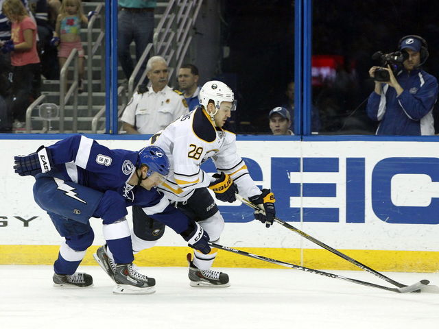 Sabres, Lightning rack up 110 penalty minutes in brawl-filled contest