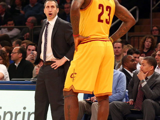 VIDEO: LeBron pushes Blatt out of the way