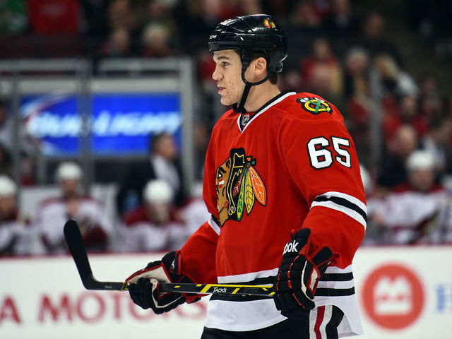 VIDEO: Blackhawks' Shaw goes airborne, tries to decapitate Blues' Jackman