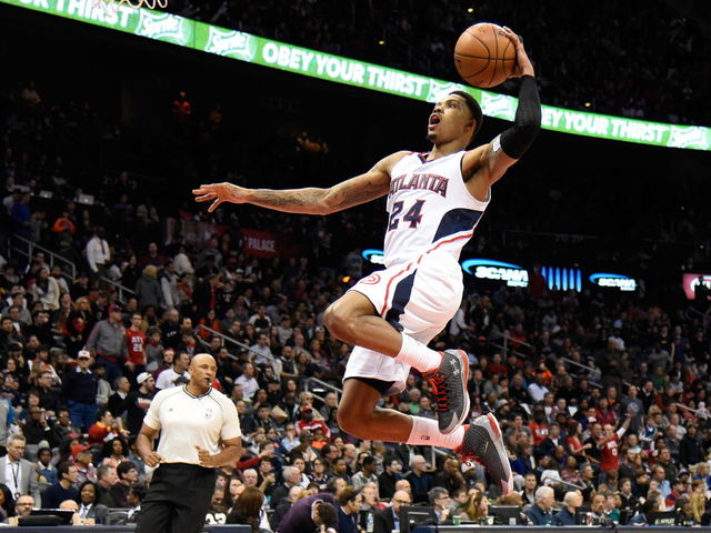 VIDEO: Kent Bazemore soars for huge baseline jam