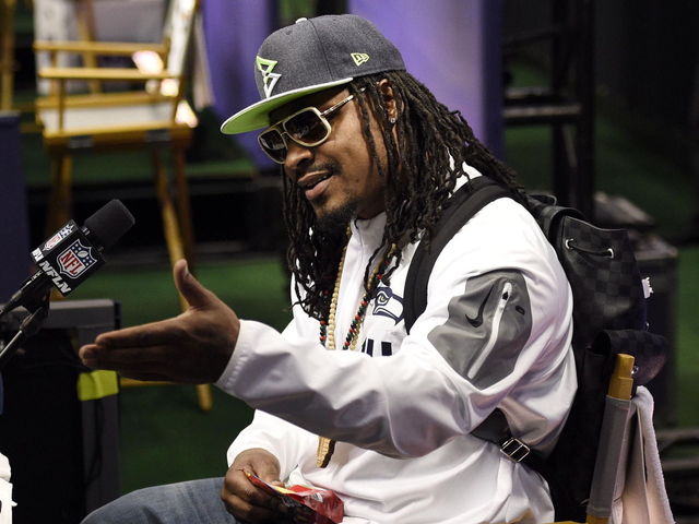 Marshawn Lynch awarded trademark for 'I'm just here so I won't get fined" phrase
