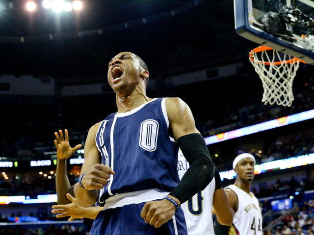 Westbrook's 45 lift Thunder over Pelicans in key West clash