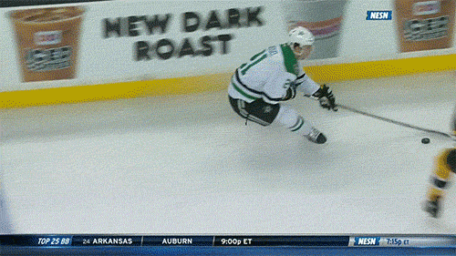 Gif Stars Roussel Ejected For High Cross Check On Bruins Mcquaid Thescore Com