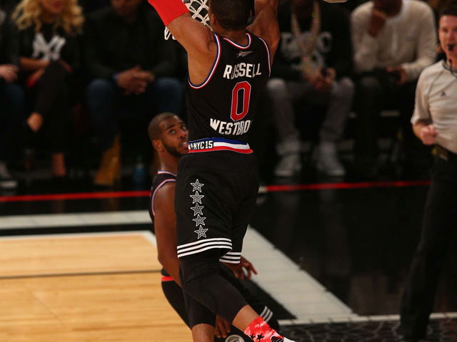 VIDEO: Russell Westbrook hits head on backboard on alley-oop