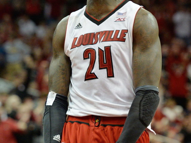 VIDEO: Louisville's Montrezl Harrell spikes ball off opponent's face